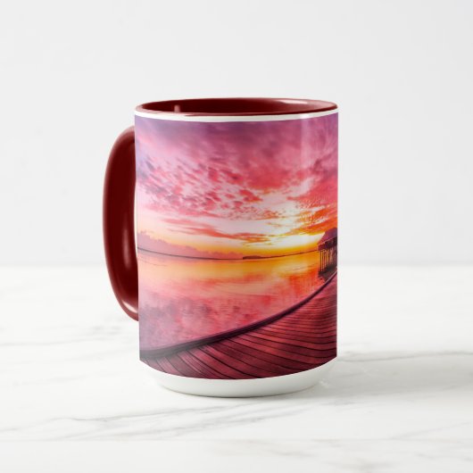 Sonnenuntergang auf der Insel Malediven | Water Vi Tasse (Vorderseite Links)