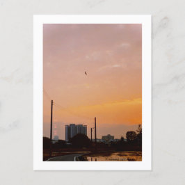 Sonnenuntergang auf der Landstraße Postkarte