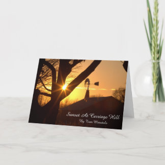 Sonnenuntergang auf der leeren Grübelkarte des Bef Karte