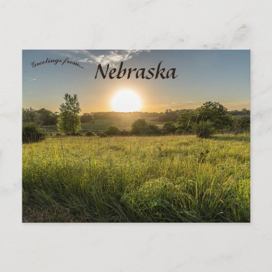 Sonnenuntergang auf der Prairie in Omaha Nebraska Postkarte (Vorderseite)