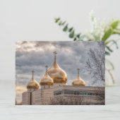 Sonnenuntergang auf der russisch-orthodoxen Kathed Einladung (Stehend Vorderseite)