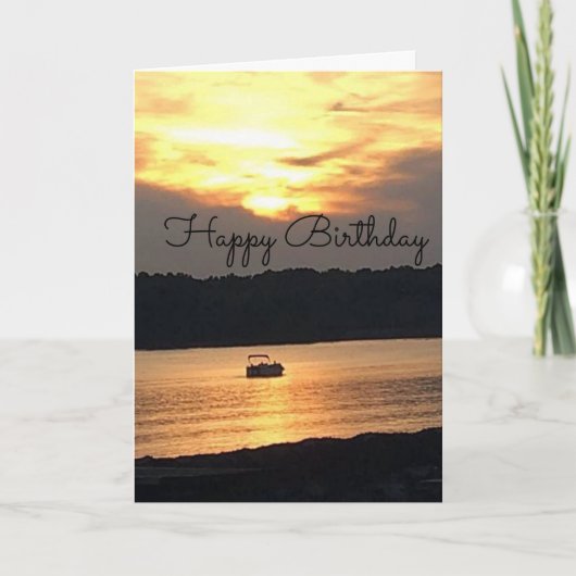 SONNENUNTERGANG AUF DER SEE GEBURTSTAGSKARTE KARTE (Vorderseite)