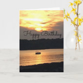 SONNENUNTERGANG AUF DER SEE GEBURTSTAGSKARTE KARTE (Gelbe Blume)