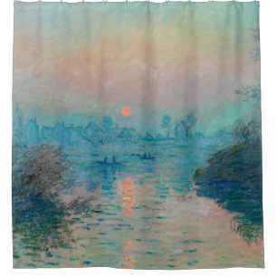 Sonnenuntergang auf der Seine in Lavacourt von Cla Duschvorhang