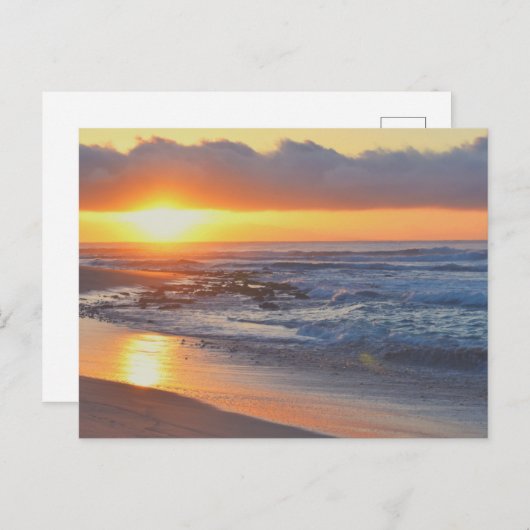 Sonnenuntergang auf der Strandpostkarte Postkarte (Vorne/Hinten)