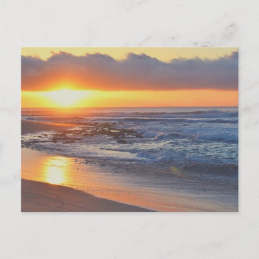 Sonnenuntergang auf der Strandpostkarte Postkarte (Vorderseite)