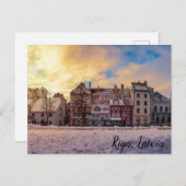 Sonnenuntergang auf der Straße von Riga Postcard Postkarte (Vorne/Hinten)