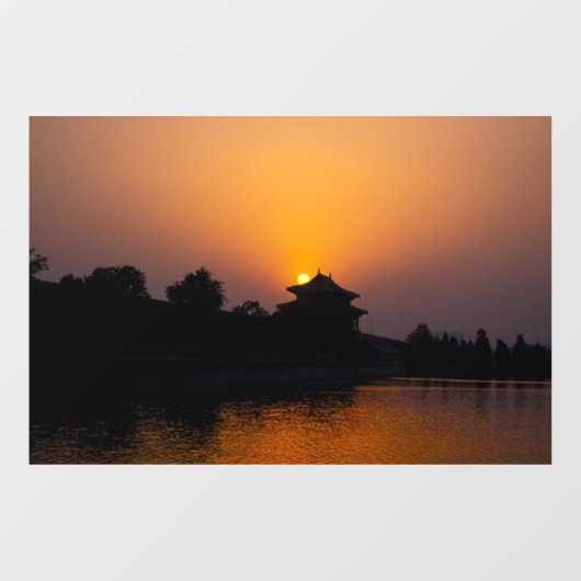 Sonnenuntergang auf der verbotenen Stadt - Peking, Fensteraufkleber (Blatt)