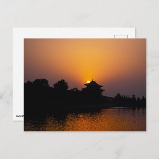 Sonnenuntergang auf der verbotenen Stadt - Peking, Postkarte (Vorne/Hinten)