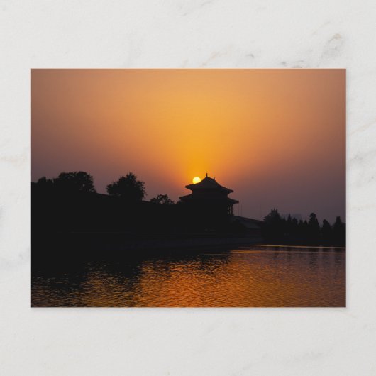 Sonnenuntergang auf der verbotenen Stadt - Peking, Postkarte (Vorderseite)