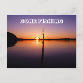 Sonnenuntergang auf einem See, der durch eine Ange Postkarte