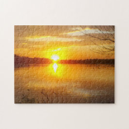 Sonnenuntergang auf einem See Puzzle