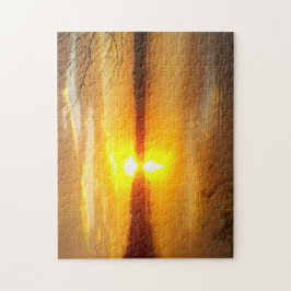 Sonnenuntergang auf einem See Puzzle