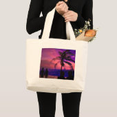 Sonnenuntergang auf einem Strand, Strandtasche Jumbo Stoffbeutel (Vorderseite (Produkt))