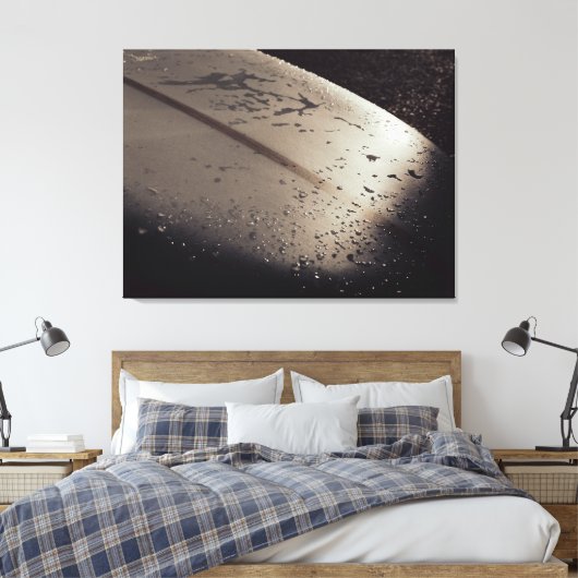 Sonnenuntergang auf einem Surfbrett, gesteppte Lei Leinwanddruck (Insitu (Schlafzimmer))