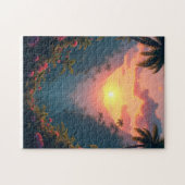 Sonnenuntergang auf einem tropischen Dschungel Puzzle (Horizontal)