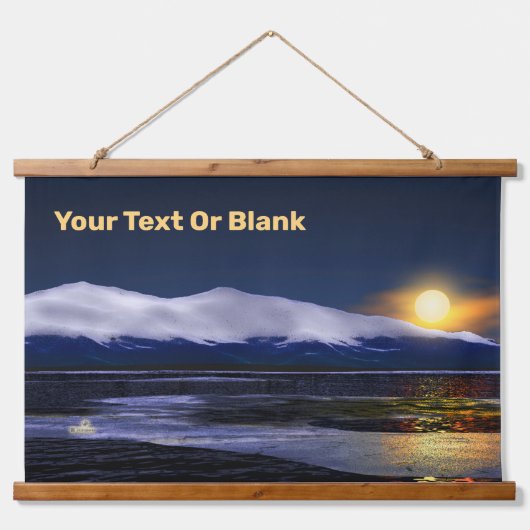 Sonnenuntergang auf Eis Wandteppich Mit Holzrahmen (Vorne)