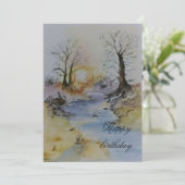 Sonnenuntergang auf Fluss und Landschaft (Stehend Vorderseite)