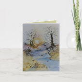 Sonnenuntergang auf Fluss und Landschaft Dankeskarte (Vorderseite)