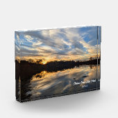 Sonnenuntergang auf Glas Fotoblock (Links)