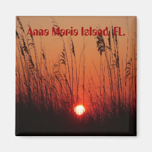 Sonnenuntergang auf Insel Annas Maria, FL., Magnet