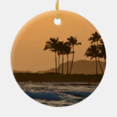 Sonnenuntergang auf Kauai Keramik Ornament (Hinten)