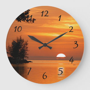 Sonnenuntergang auf Key West Große Wanduhr