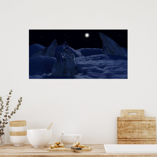 Sonnenuntergang auf Pluto Poster (Küche)