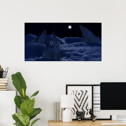 Sonnenuntergang auf Pluto Poster (Heimbüro)