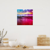 Sonnenuntergang auf Saint Cyr's Beach Foto - Seasc Poster (Küche)