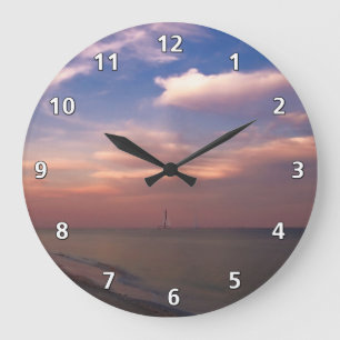 Sonnenuntergang auf Sanibel Insel Große Wanduhr