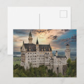 Sonnenuntergang auf Schloss Neuschwanstein, Deutsc Postkarte (Vorne/Hinten)