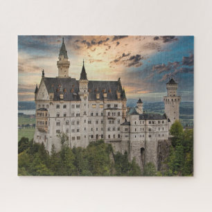 Sonnenuntergang auf Schloss Neuschwanstein, Deutsc Puzzle