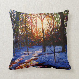 Sonnenuntergang auf Schnee 2010 Kissen