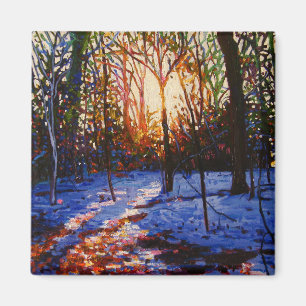 Sonnenuntergang auf Schnee 2010 Magnet