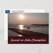 Sonnenuntergang auf See Champlain Burlington Postkarte (Vorne/Hinten)