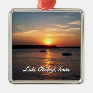 Sonnenuntergang auf See Okoboji, Iowa Ornament Aus Metall