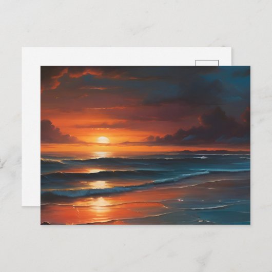 Sonnenuntergang auf See Postkarte (Vorne/Hinten)
