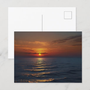 Sonnenuntergang auf See Postkarte