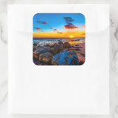 Sonnenuntergang auf See Quadratischer Aufkleber (Tasche)