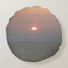 Sonnenuntergang auf See Rundkissen Rundes Kissen