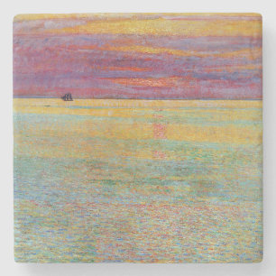 Sonnenuntergang auf See (von Childe Hassam) Steinuntersetzer