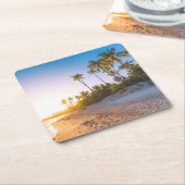 Sonnenuntergang auf tropischer Dominikanischer Rechteckiger Pappuntersetzer (angewinkelt)