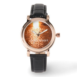 Sonnenuntergang auf Wasser Armbanduhr