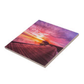 Sonnenuntergang auf Wasser-Landhaus-Erholungsort Fliese (Seite)