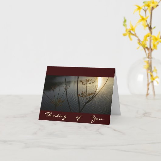 Sonnenuntergang auf Wellen/Denken von dir Karte (Gelbe Blume)