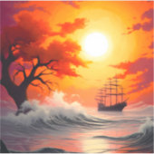 Sonnenuntergang Aufkleber (Vorderseite)