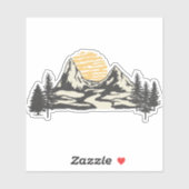 Sonnenuntergang Aufkleber (Blatt)