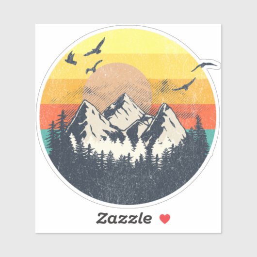 Sonnenuntergang Aufkleber (Blatt)