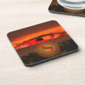 Sonnenuntergang Auge 2106 Getränkeuntersetzer (Linke Seite)